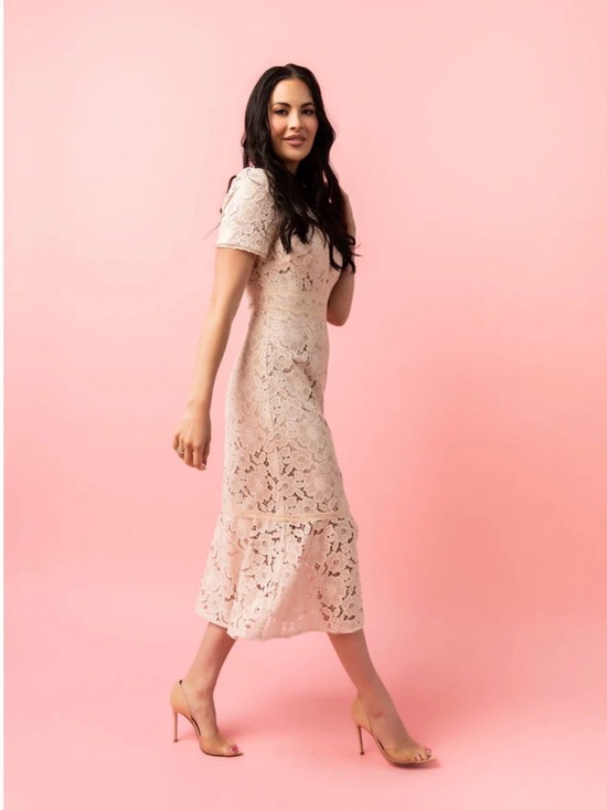 Rachel Parcell Dresses & Skirts - Rachel Parcell Blush Lace Midi Dress